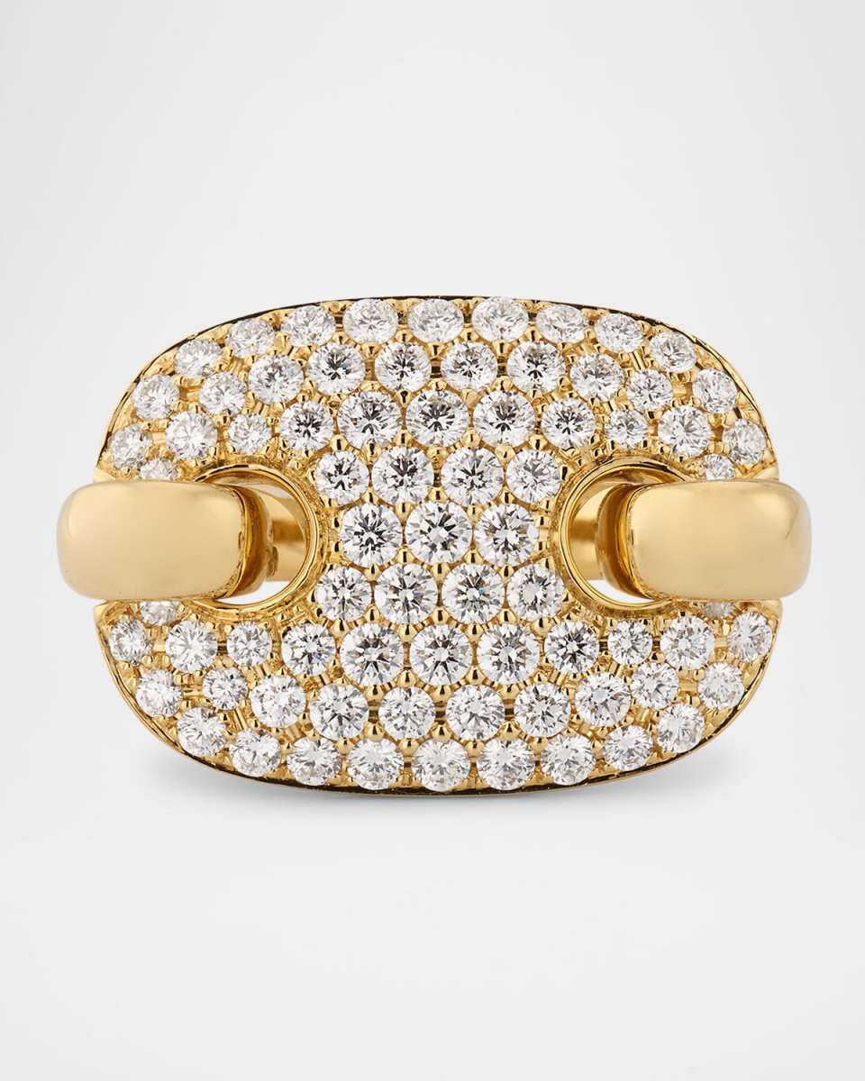 18K Yellow Gold Crivelli Pave Diamond Ring